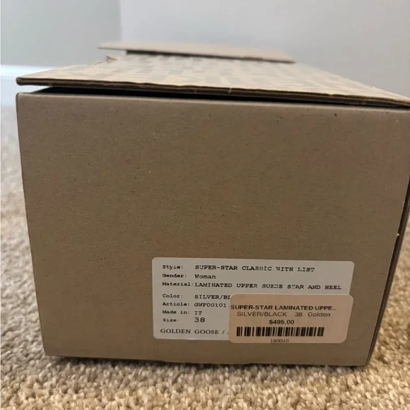 Golden Goose Silver and Black Super-Star Sneakers - Picture 2 of 4